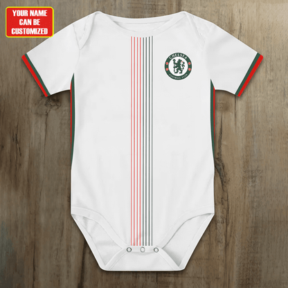 Customized Chelsea Away Soccer Jersey , Baby Rib Bodysuit Sizes