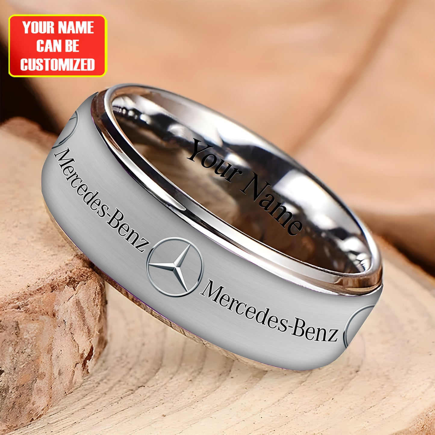 Personalized Merc Plate Custom Alloy Ring