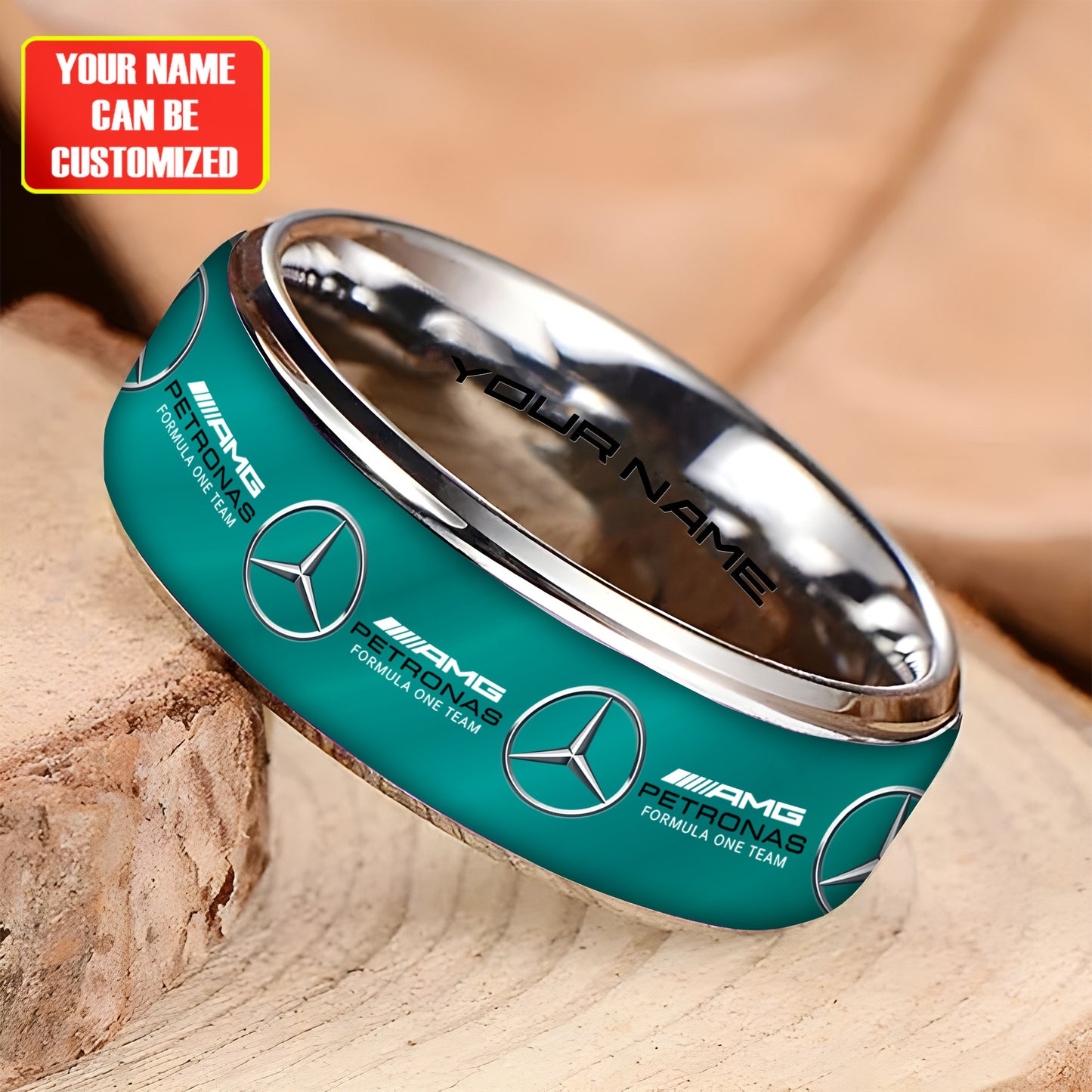 Personalized Merc AMG Petronas Elegant Custom Alloy Ring
