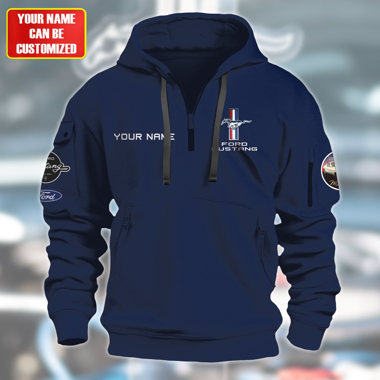 Personalized F Mustang Vintage 3D Cotton Hoodie and Sweatpants set