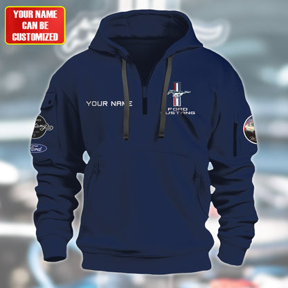 Personalized F Mustang Vintage 3D Cotton Hoodie and Sweatpants set