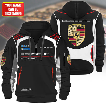 Personalized Pors Motorsport 3D Cotton Hoodie and Sweatpants set