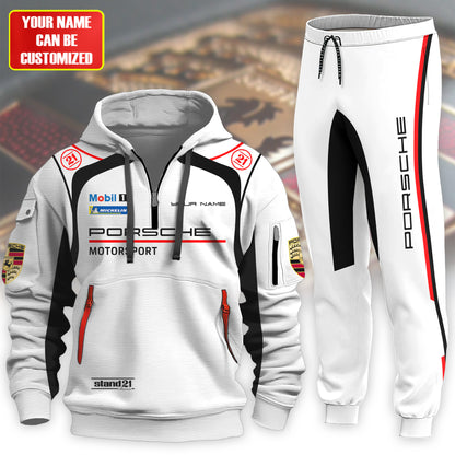 Personalized Pors Motorsport 3D Cotton Hoodie and Sweatpants set