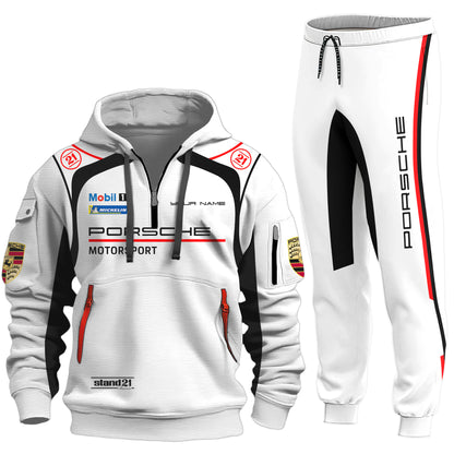 Personalized Pors Motorsport 3D Cotton Hoodie and Sweatpants set