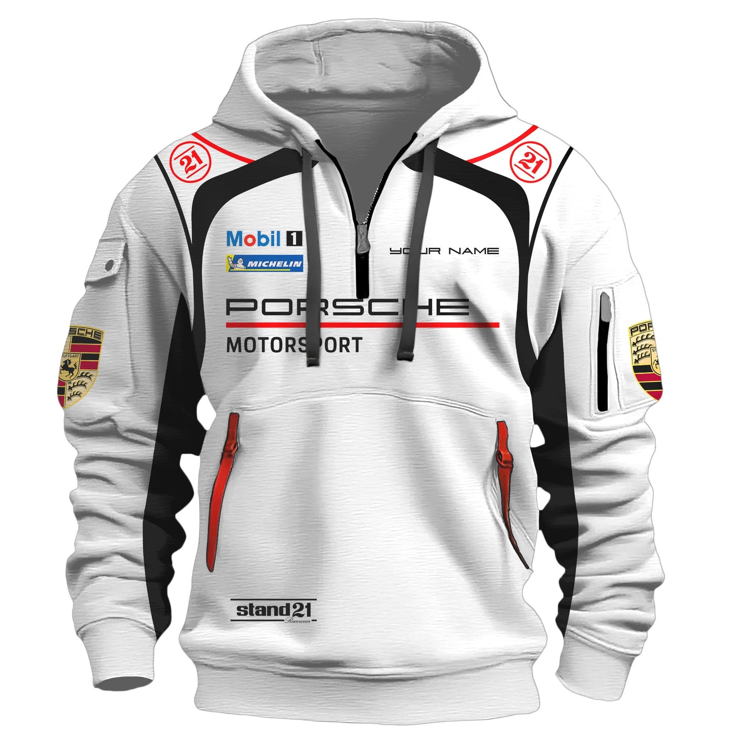 Personalized Pors Motorsport 3D Cotton Hoodie and Sweatpants set
