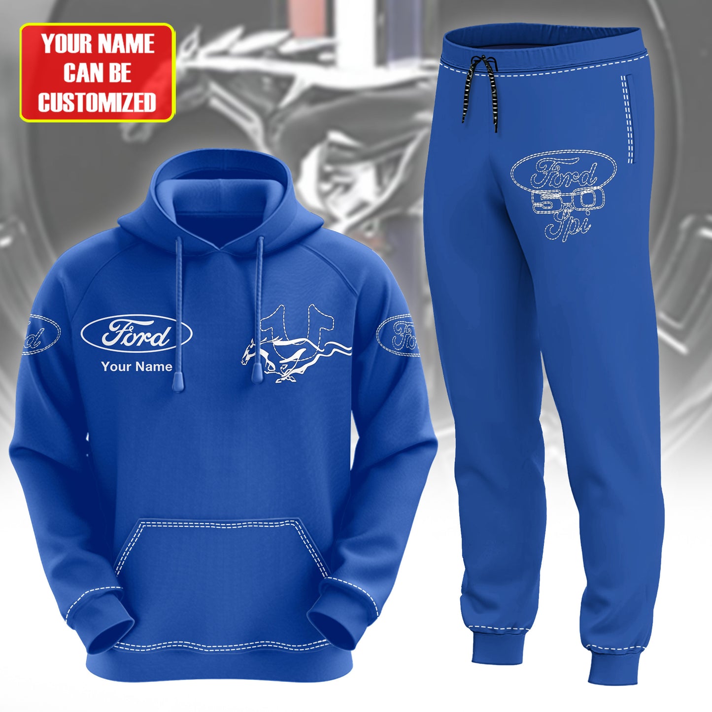 Personalized F Mustang 3D All over Printed Hoodie and Sweatpants set