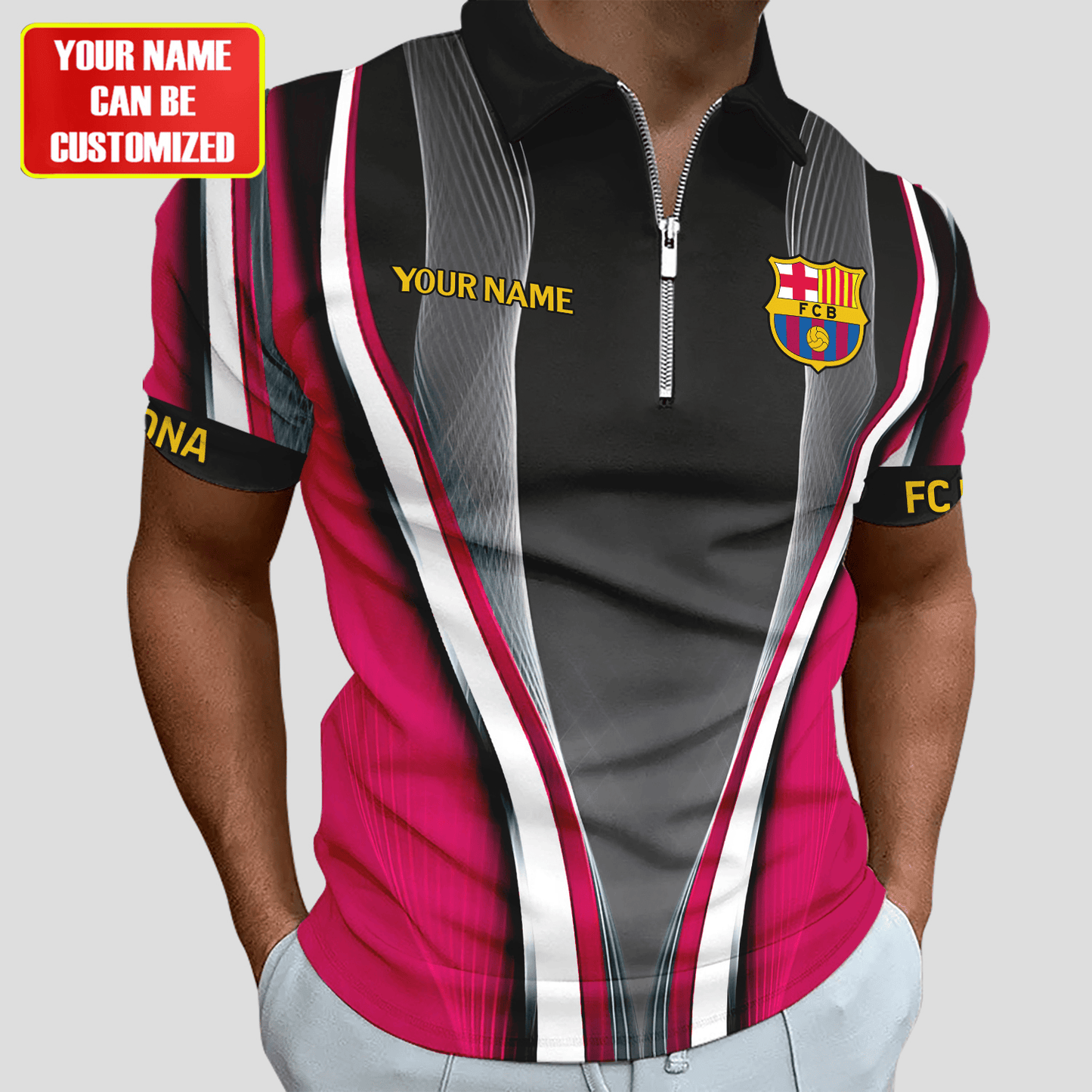 Personalized Barcelona FC 3D Full Printing Set , Barcelona FC Shirt , Barcelona Set , Zipper Polo, Hoodie , Short , Polo , hawaii