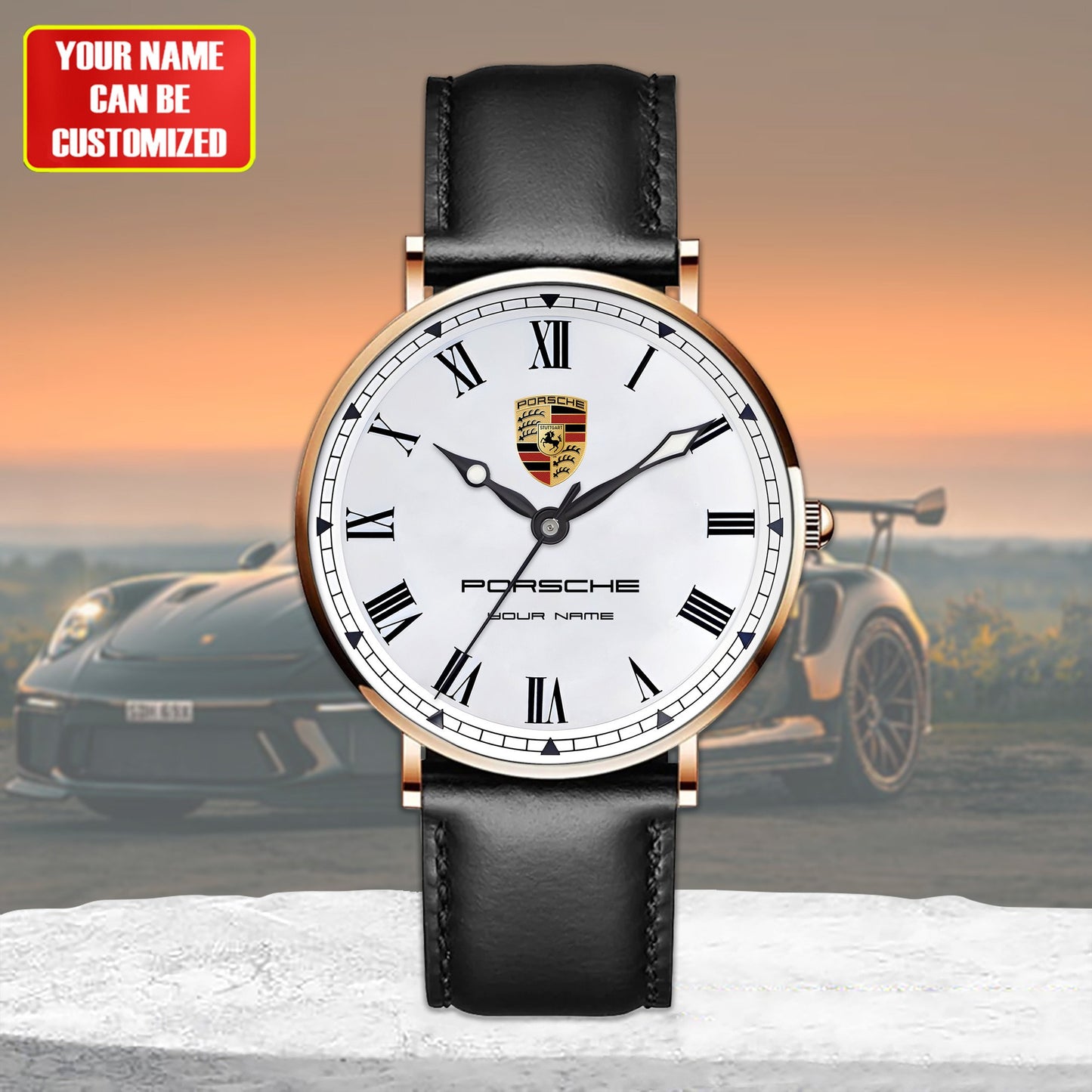 Personalized Pors Vintage Quartz Leather Watch P300801