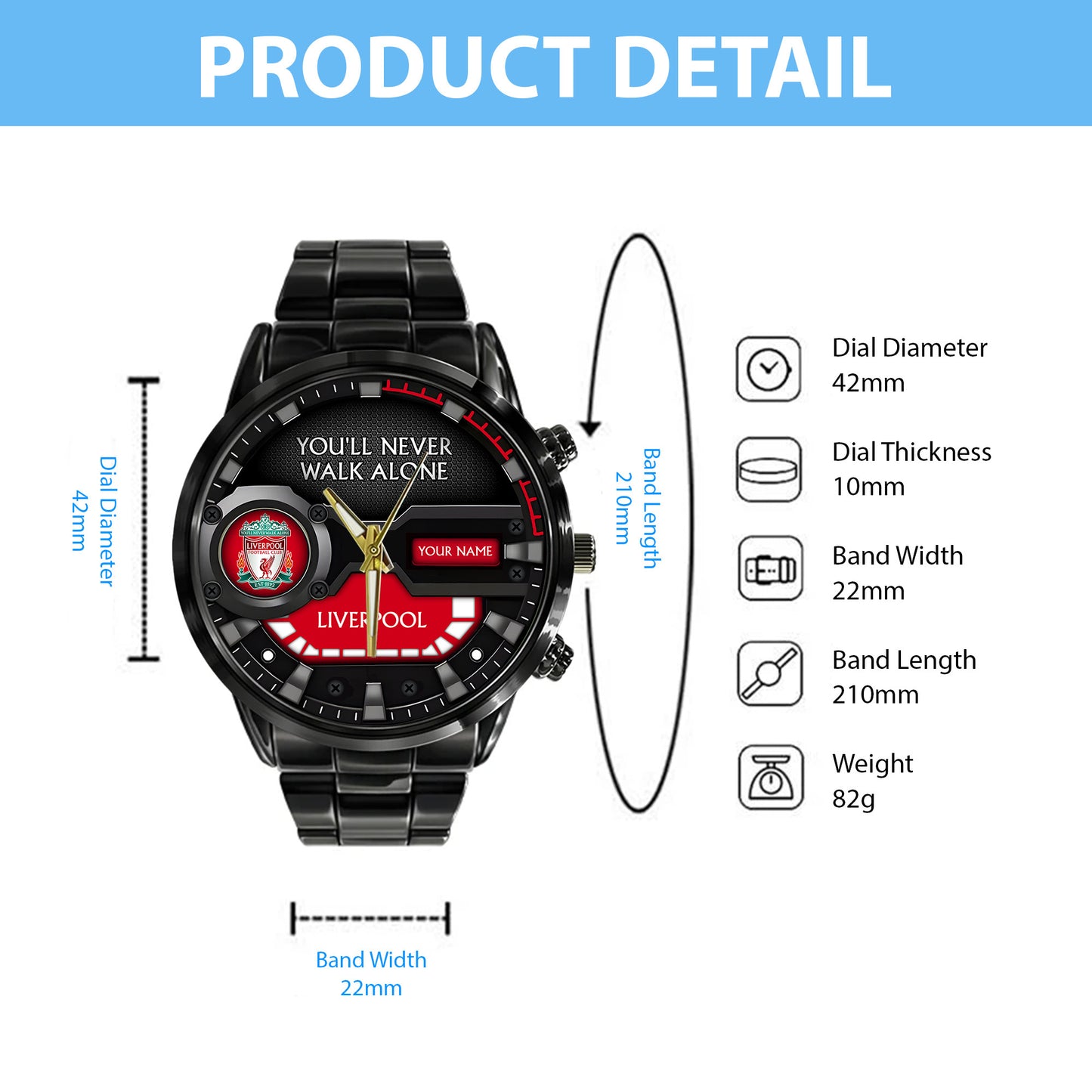 Personalized LFC Stainless Steel Watch