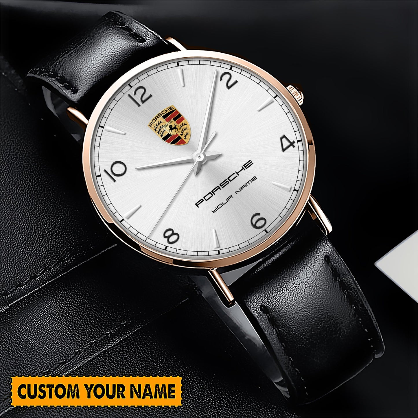 Personalized Pors Longiness Record Leather Watch Q300803