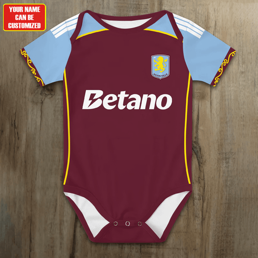 Customized Aston Villa Soccer Jersey , Baby Rib Bodysuit Sizes