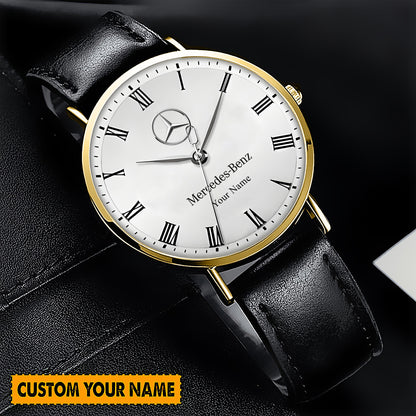 Personalized Merc Marben Quartz Leather Watch Q040905