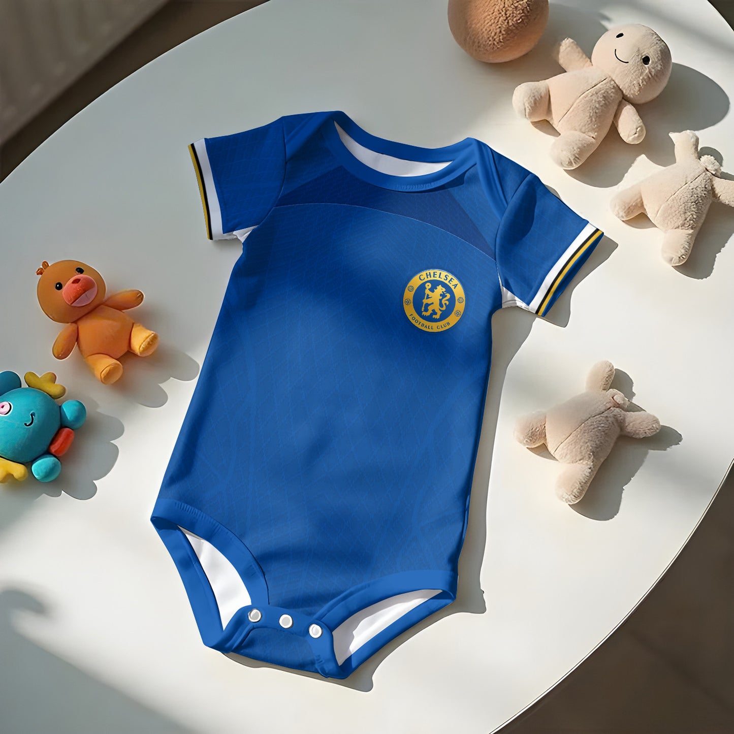 Customized Chelsea CFC Soccer Jersey , Baby Rib Bodysuit Sizes