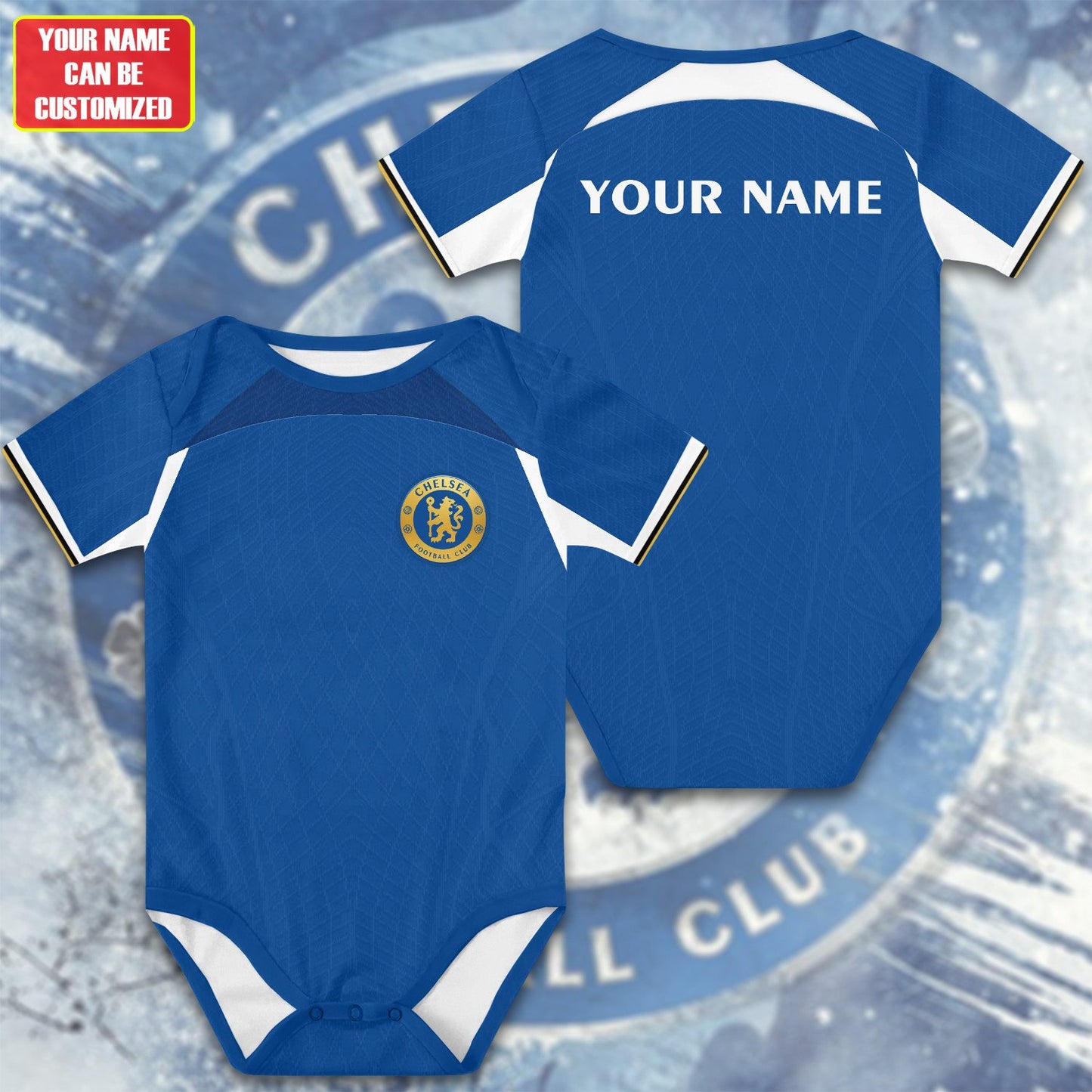 Customized Chelsea CFC Soccer Jersey , Baby Rib Bodysuit Sizes