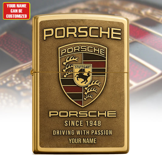 Personalized Pors Golden Vintage Zippo Lighter
