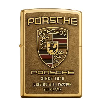 Personalized Pors Golden Vintage Zippo Lighter