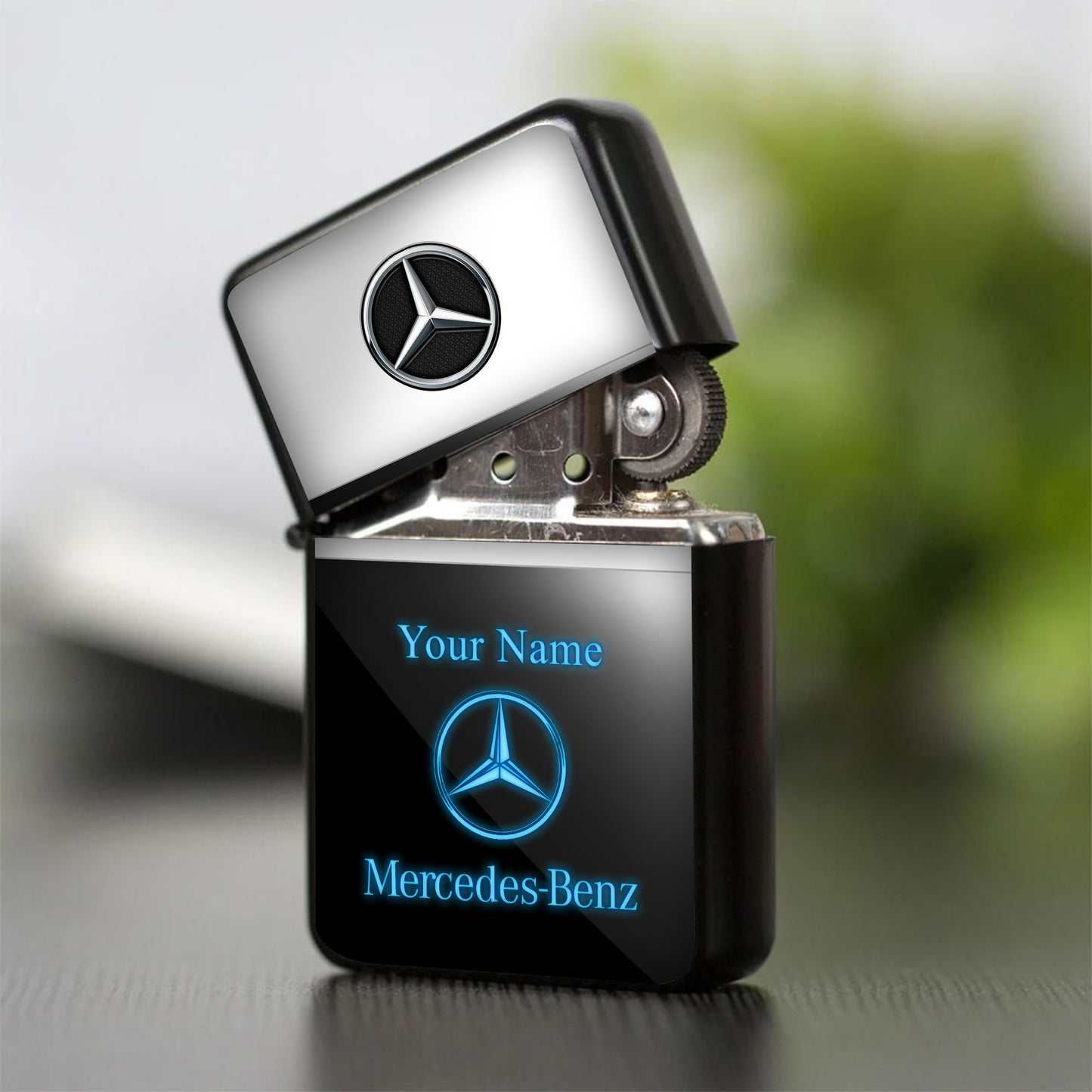 Personalized Mercedes Neon Zippo Lighter