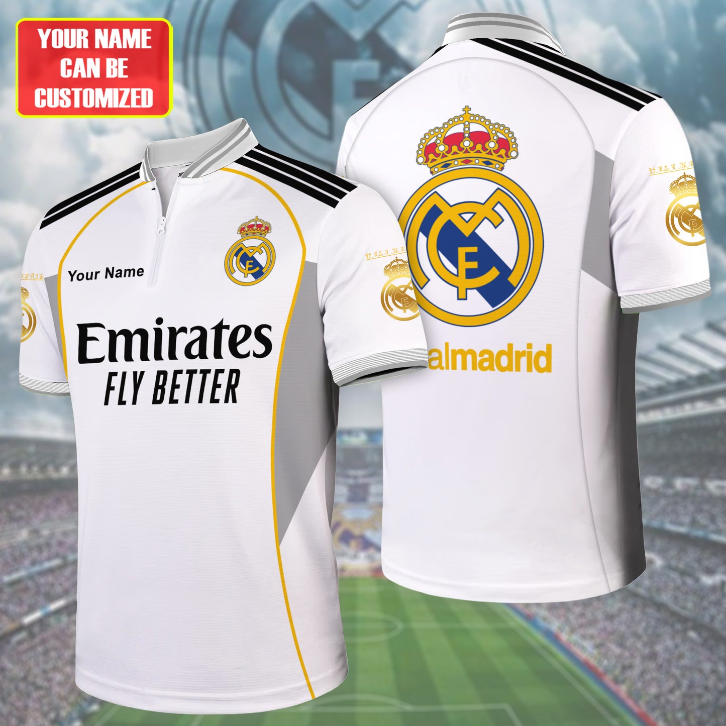 Personalized Real Uniform 3D Full Printing Set , Real Shirt , Hoodie , Short ,Polo ,hawaii