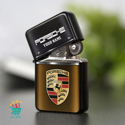 Personalized Pors Leather Zippo Lighter