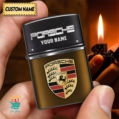 Personalized Pors Leather Zippo Lighter