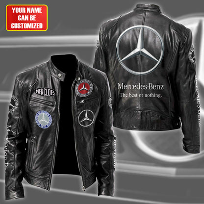 Merc Elegant Zipper Collar Leather Jacket