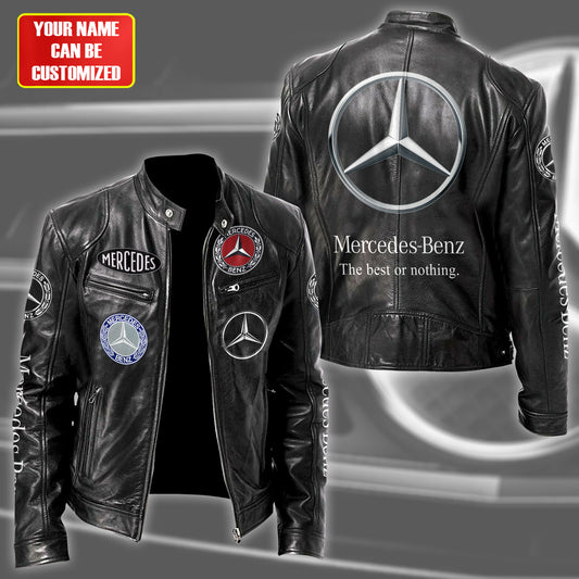 Merc Elegant Zipper Collar Leather Jacket