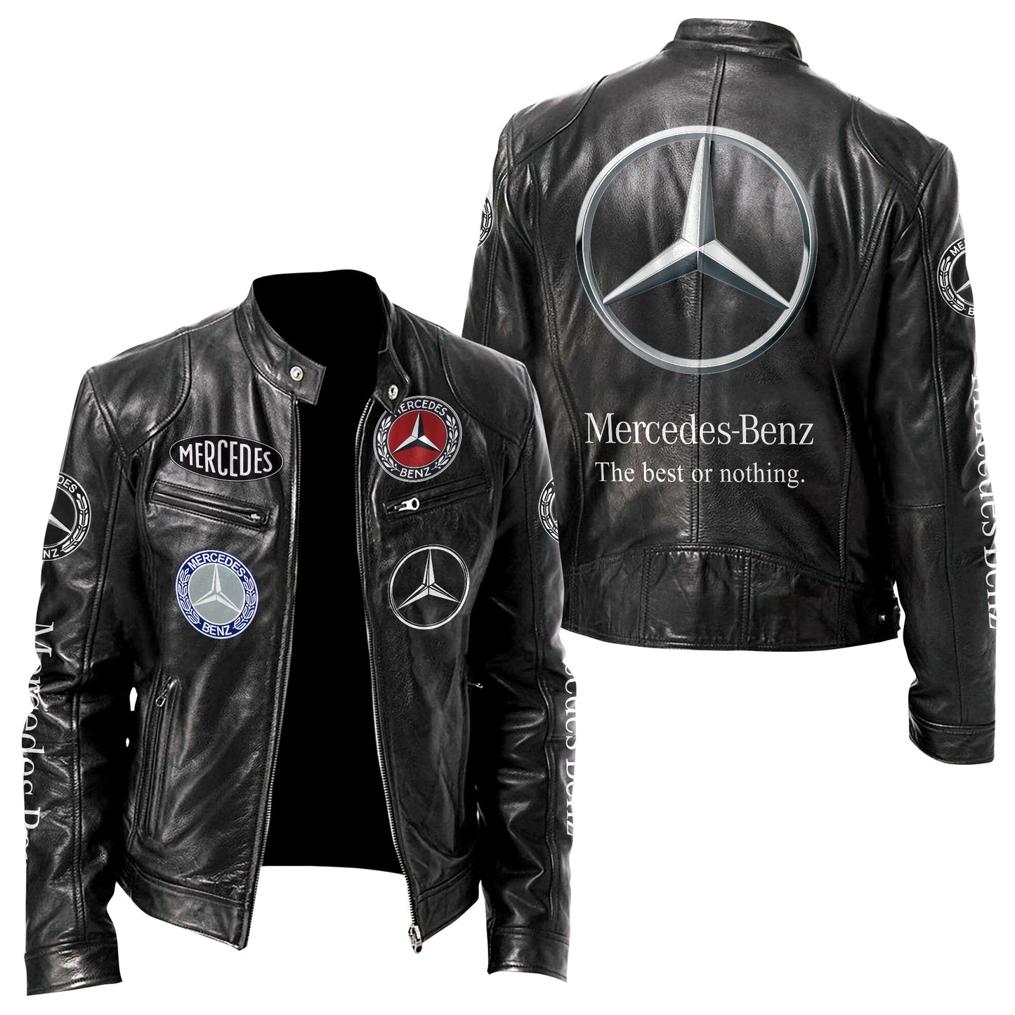 Merc Elegant Zipper Collar Leather Jacket