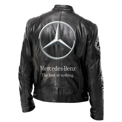 Merc Elegant Zipper Collar Leather Jacket