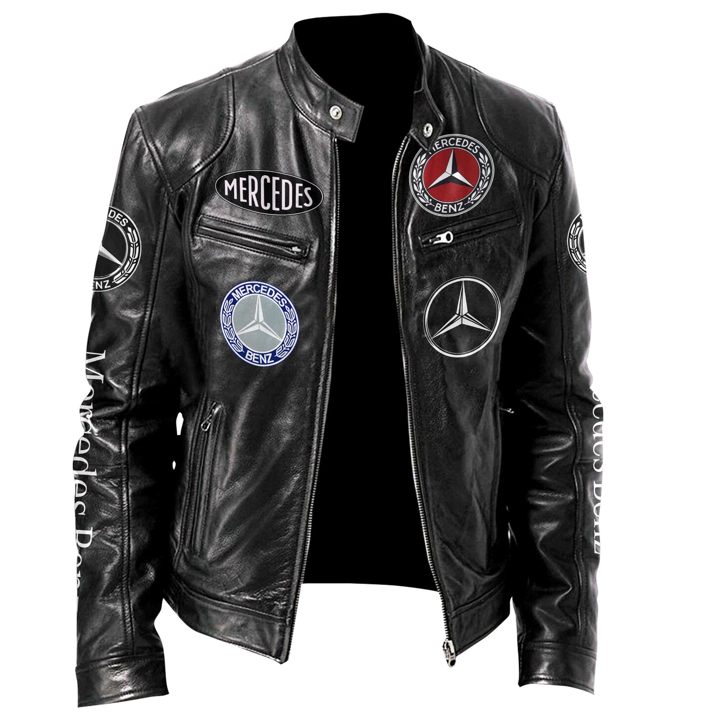 Merc Elegant Zipper Collar Leather Jacket