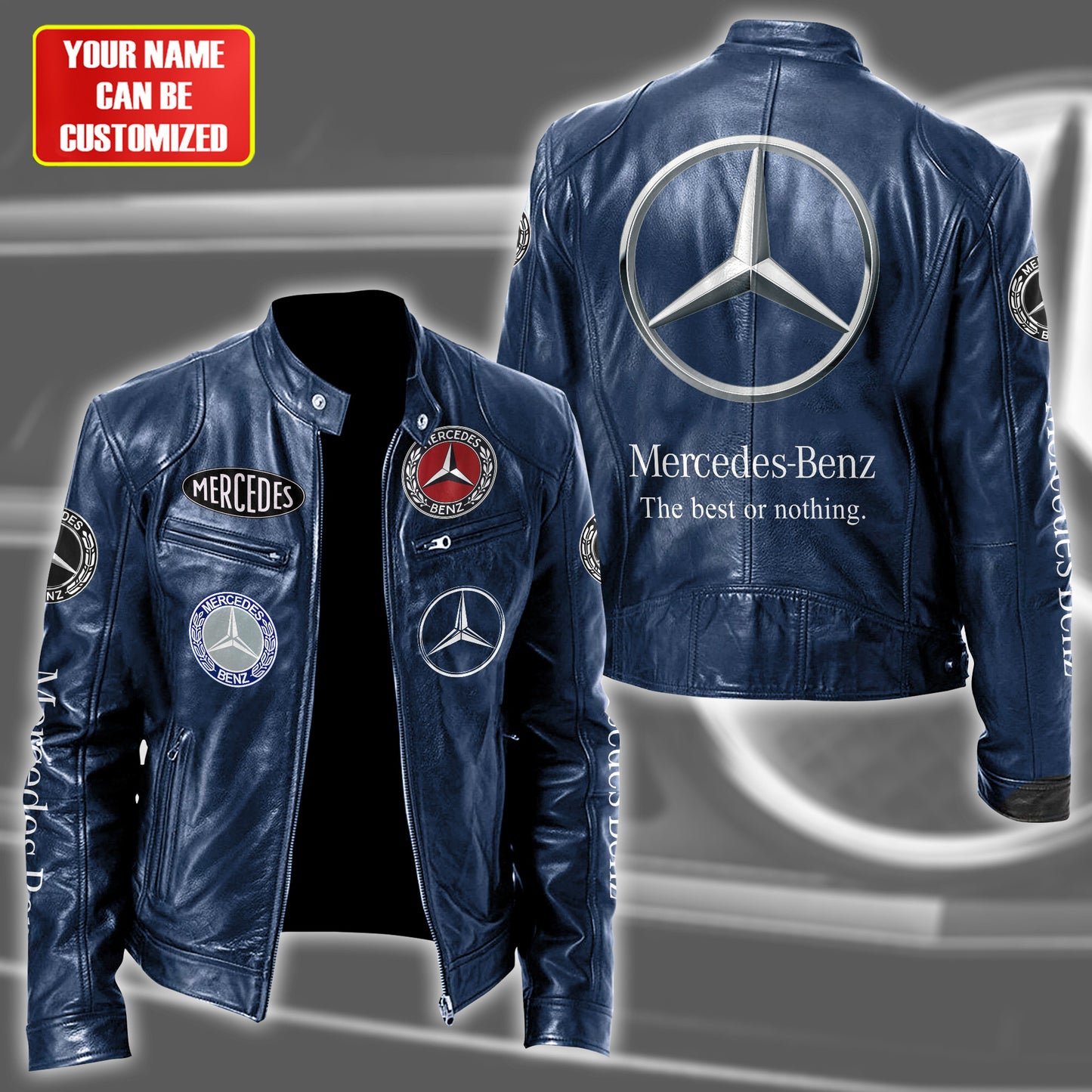 Merc Elegant Zipper Collar Leather Jacket