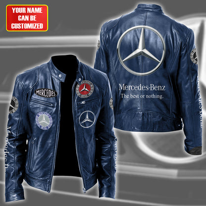 Merc Elegant Zipper Collar Leather Jacket