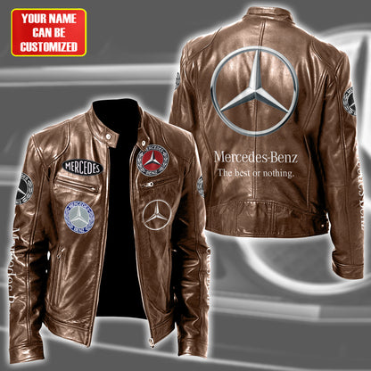 Merc Elegant Zipper Collar Leather Jacket