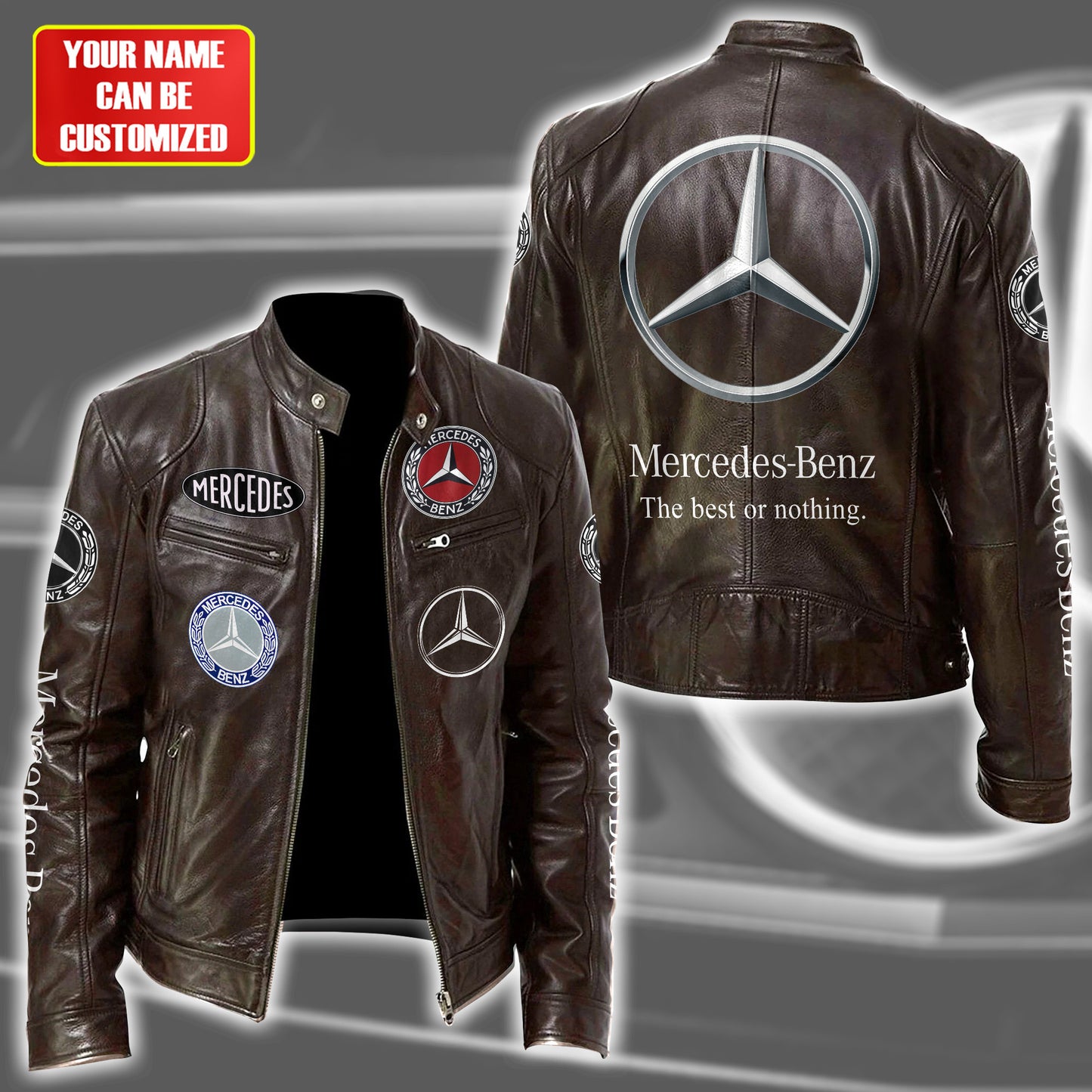 Merc Elegant Zipper Collar Leather Jacket