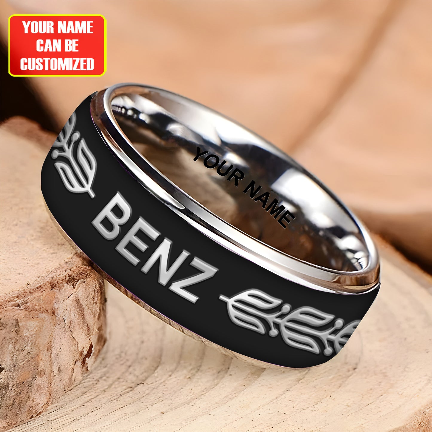 Personalized Merc Benz Luxury Custom Alloy Ring