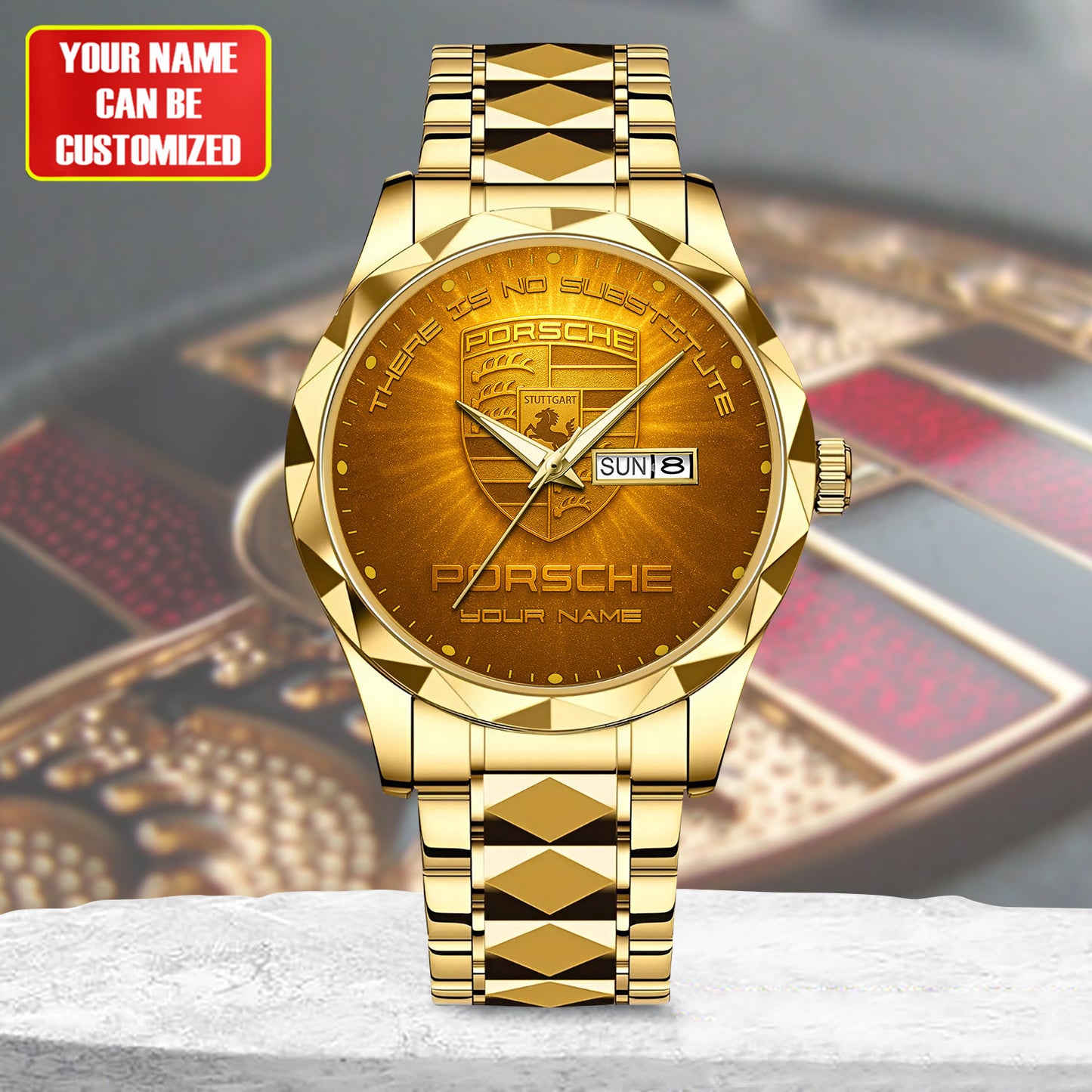 Personalized Pors Golden Alloy Charley Watch