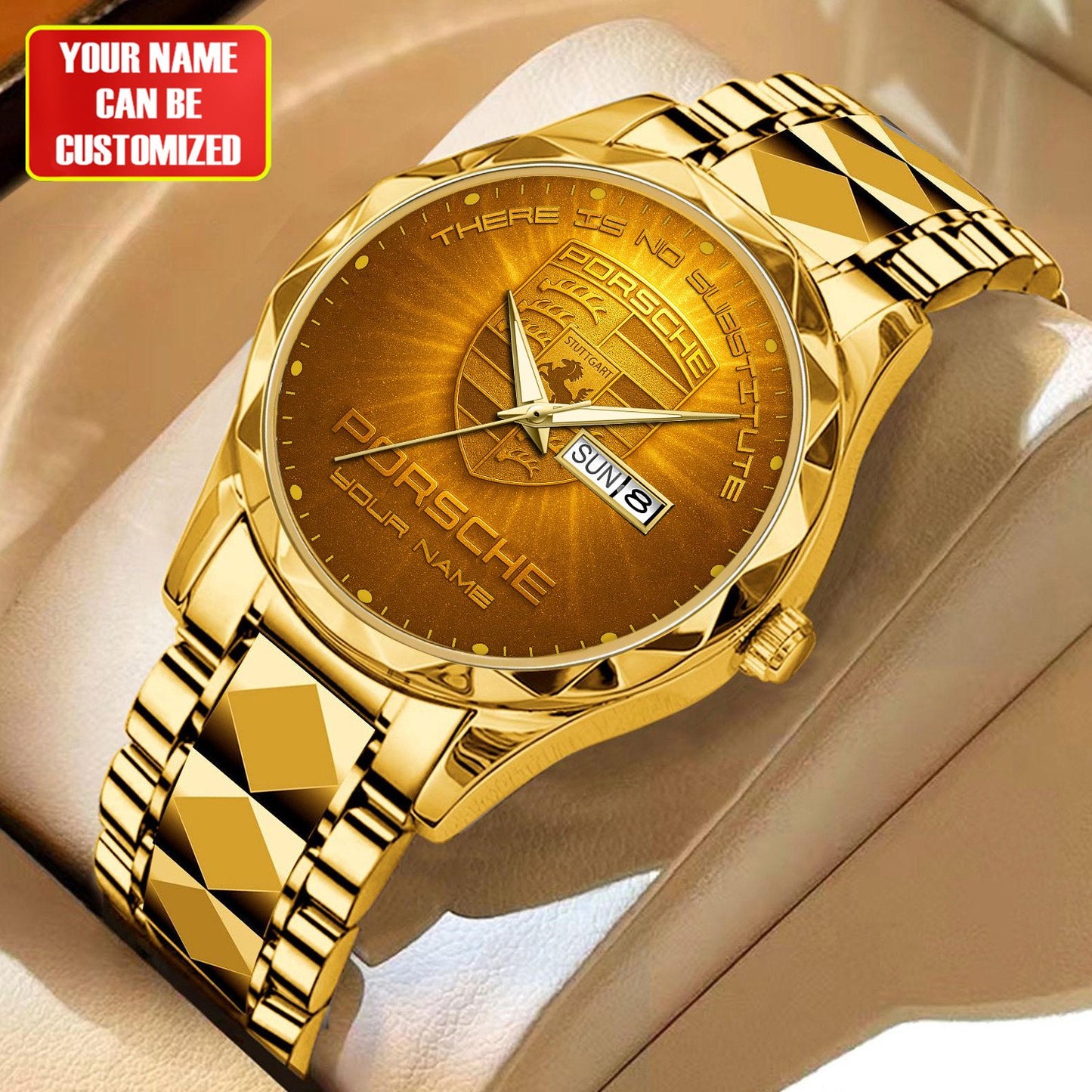 Personalized Pors Golden Alloy Charley Watch