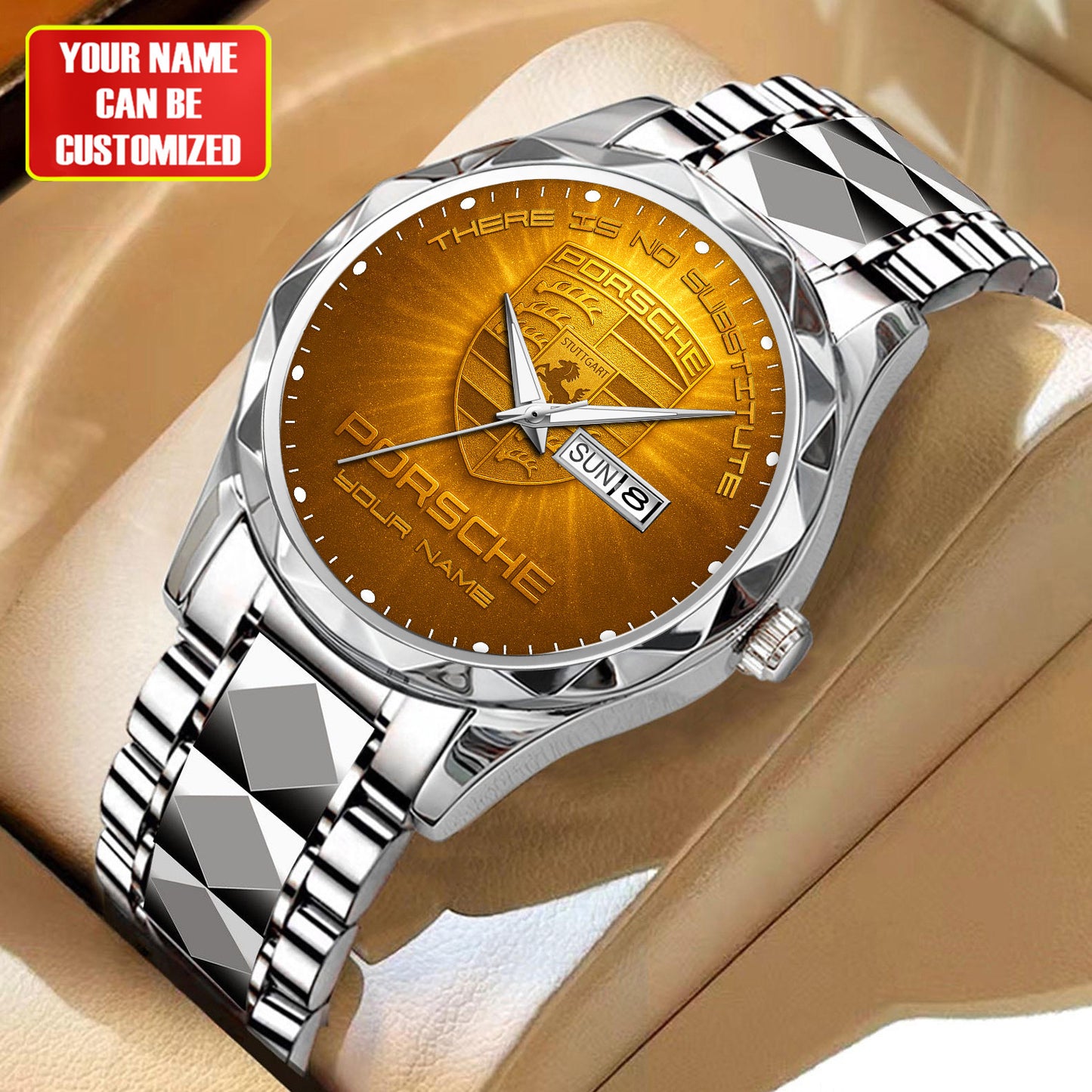 Personalized Pors Golden Alloy Charley Watch