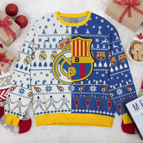 Barca Knit Sweater , Wool Sweater, Unisex ugly sweater