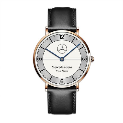 Personalized Merc Longiness Heritage Quartz Leather Watch Q120901