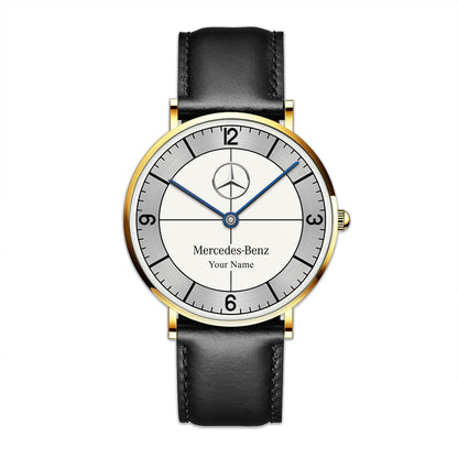 Personalized Merc Longiness Heritage Quartz Leather Watch Q120901