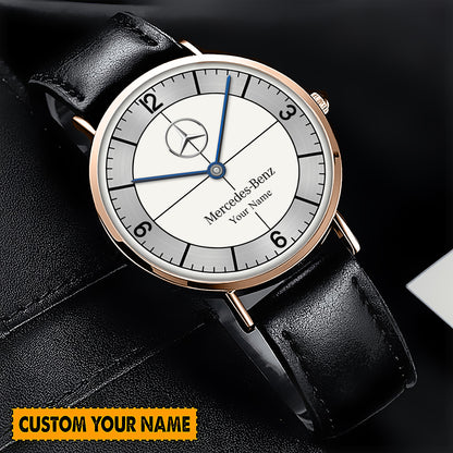 Personalized Merc Longiness Heritage Quartz Leather Watch Q120901