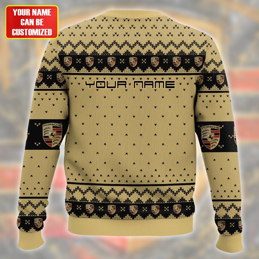 Personalized Pors Ugly Christmas Sweater , Unisex Wool Sweater
