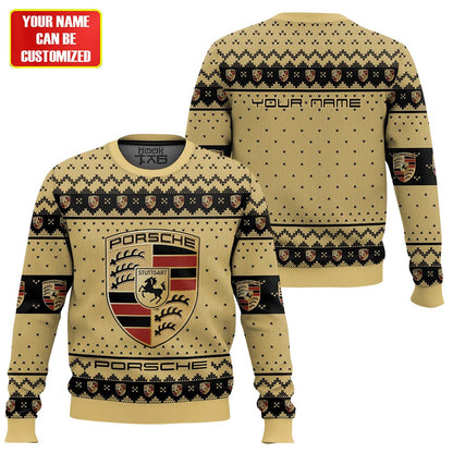 Personalized Pors Ugly Christmas Sweater , Unisex Wool Sweater