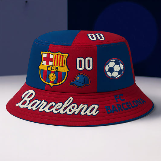 FC Barca Embroidery Pattern Bucket Hat V2