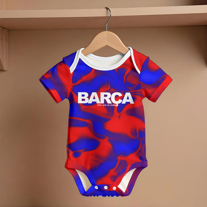 Customized Barca FC Soccer Jersey , Baby Rib Bodysuit Sizes