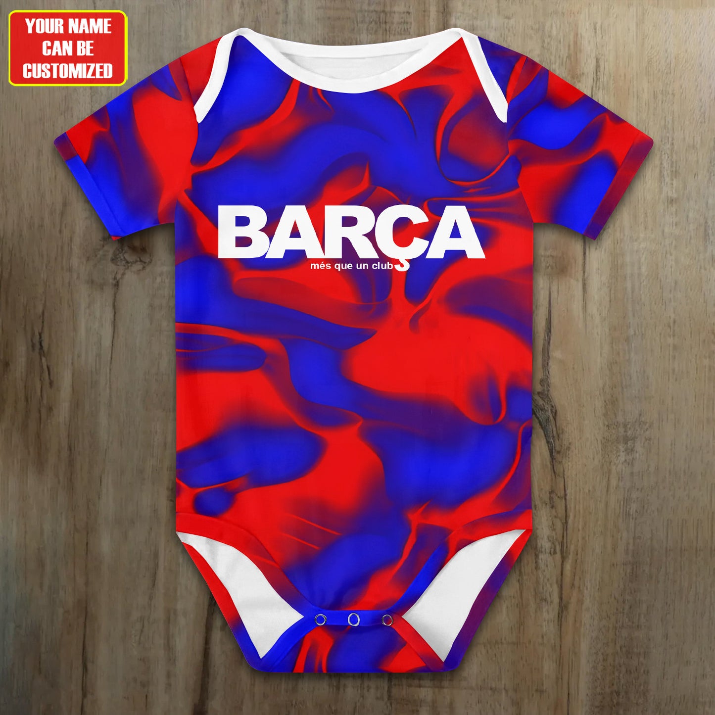 Customized Barca FC Soccer Jersey , Baby Rib Bodysuit Sizes