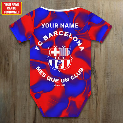 Customized Barca FC Soccer Jersey , Baby Rib Bodysuit Sizes