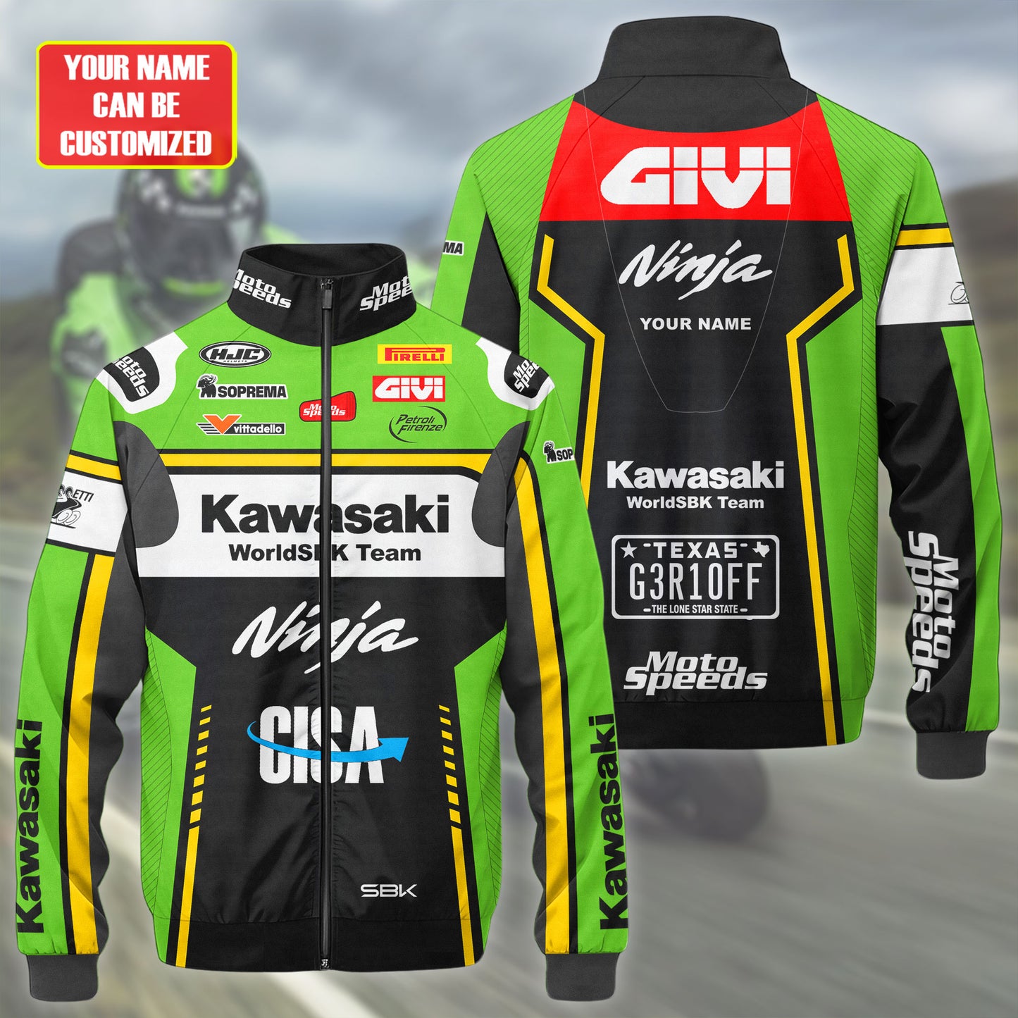 Personalized KW Racing Team Zipper Stand Collar Jacket 3D