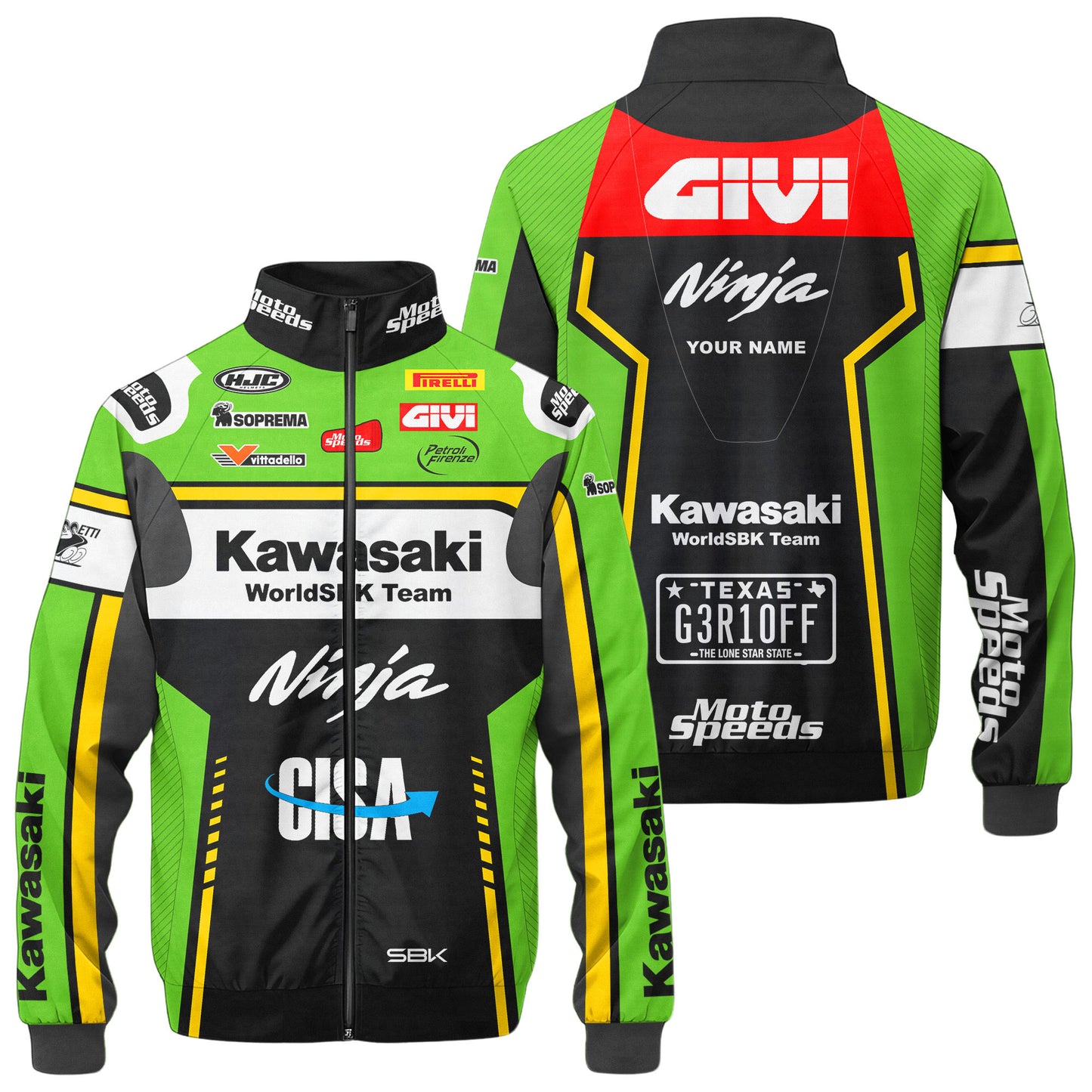 Personalized KW Racing Team Zipper Stand Collar Jacket 3D