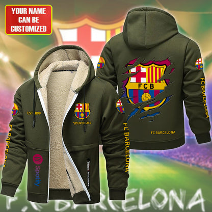 Personalized Barca FC Fleece 3D Unisex Hooded Jacket